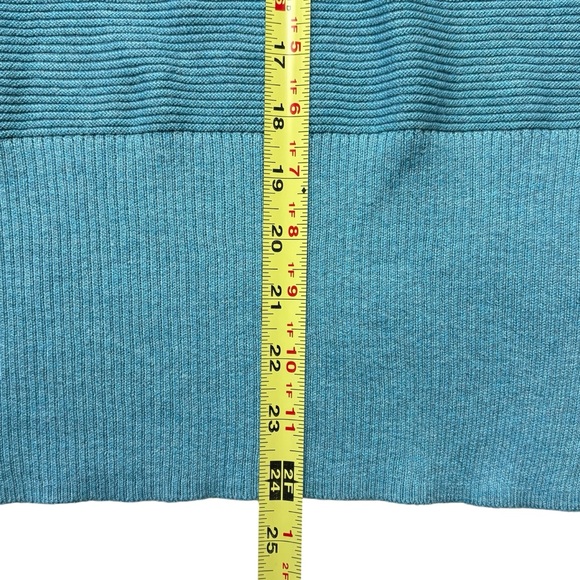 NWT Talbots Ribbed Mock Neck Sweater Size M Medium Ocean Blue Long Sleeve - Picture 6 of 9